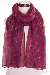 BIRD PATTERN SCARF-KD-042