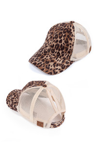 C.C LEOPARD PONYTAIL BASEBALL CAP-BT-44