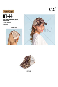 C.C LEOPARD PONYTAIL BASEBALL CAP-BT-44