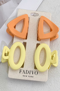 TRIANGULAR AND OVAL HAIR CLAW SET-CHW146