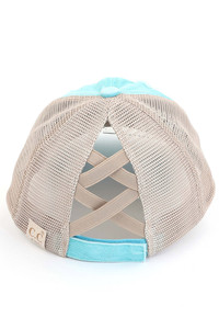 C.C GLITTER SMILEY PATCH KIDS PONY CAP-KIDS-BT-1015