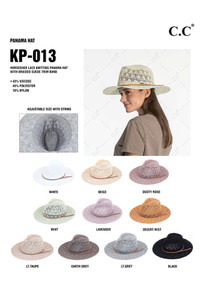 C.C HORSESHOE LACE KNITTING PANAMA HAT-KP-013
