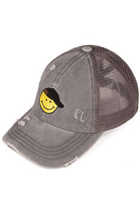 C.C SMILE CRISS-CROSS PONY CAP-BT-1015
