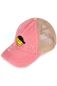C.C SMILE CRISS-CROSS PONY CAP-BT-1015
