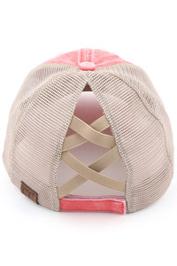 C.C SMILE CRISS-CROSS PONY CAP-BT-1015