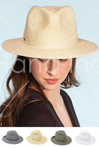 C.C LUREX STRAW PANAMA SUN HAT-ST-807