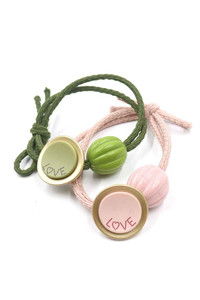 LOVE BEAD PONYTAIL HOLDER-EPT2197B (12pc)