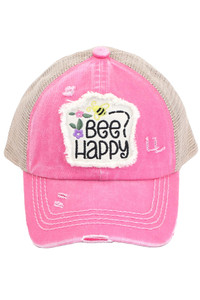 C.C BEE HAPPY PATCH KID PONY CAP-KIDS-BT-1002