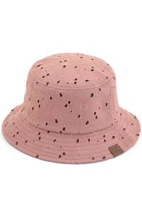 C.C EMBROIDERED FLORAL COTTON EYELET HAT-BK-1016