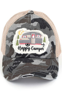 C.C HAPPY CAMPER PATCH VINTAGE PONY CAP-BT-1004