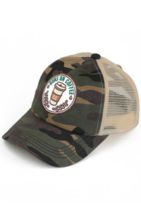 C.C RUNS ON COFFEE PATCH CRISS CROSS PONY CAP-MBT-7005