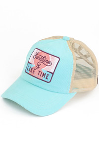 C.C SUNSHINE & LAKE TIME PATCH PONY CAP-MBT-7006
