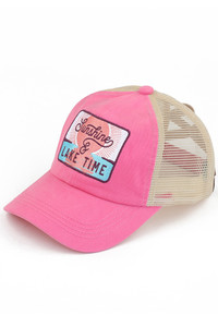 C.C SUNSHINE & LAKE TIME PATCH PONY CAP-MBT-7006