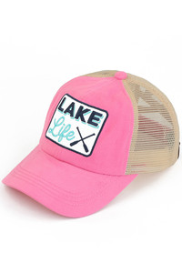 C.C LAKE LIFE PATCH CRISS CROSS PONY CAP-MBT-7008