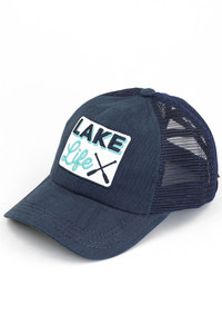 C.C LAKE LIFE PATCH CRISS CROSS PONY CAP-MBT-7008