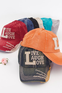 LIVE LAUGH LOVE VINTAGE BASEBALL CAP-KBVT-649