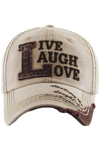 LIVE LAUGH LOVE VINTAGE BASEBALL CAP-KBVT-649