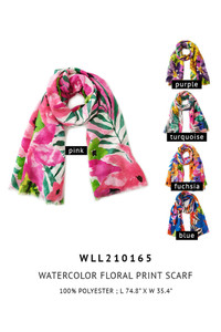 WATER COLOR FLORAL PRINT SCARF-WLL210165