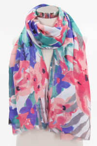 WATER COLOR FLORAL PRINT SCARF-WLL210165