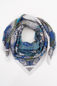 FLORAL PRINT SILKY TWILL SCARF-BASC8019