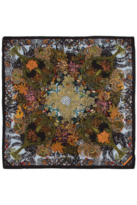 FLORAL PRINT SILKY TWILL SCARF-BASC8019