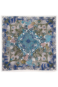 FLORAL PRINT SILKY TWILL SCARF-BASC8019
