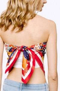 MULTI PRINT SILKY TWILL SCARF-BASC8017