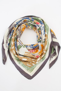 MULTI PRINT SILKY TWILL SCARF-BASC8017