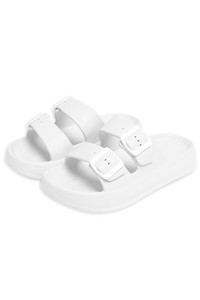 SOLID COMFY DOUBLE STRAP SLIDE SLIPPER-JSP206