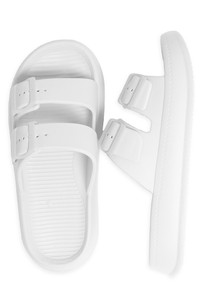 SOLID COMFY DOUBLE STRAP SLIDE SLIPPER-JSP206
