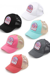 C.C BEACH PLEASE CRISS CROSS PONY CAP-MBT-7000