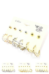 MULTI STYLE EARRING-EER6833C (12pc)