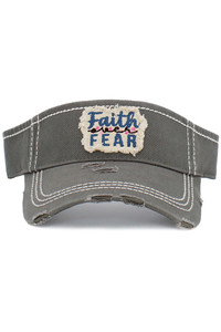 FAITH OVER FEAR VINTAGE VISOR CAP-KBR-163