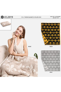F-D-L 2 in 1 THROW BLANKET PILLOW-JCL2019