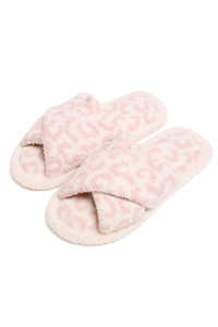 Leopard criss-cross slippers