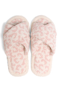 Leopard criss-cross slippers