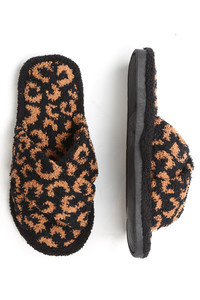 Leopard criss-cross slippers