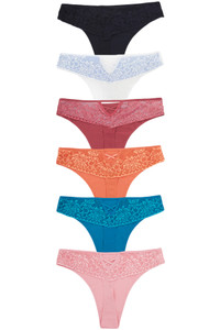 LACE BACK THING PANTY-T6078 (12pc)
