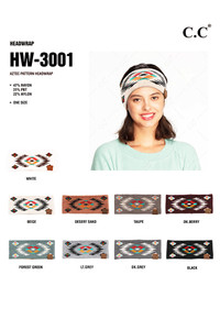 C.C Soft Aztec Pattern Headwrap-HW-3001