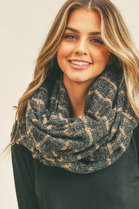 PLAID INFINITY SCARF-MS0250