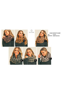PLAID INFINITY SCARF-MS0250
