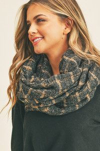 PLAID INFINITY SCARF-MS0250