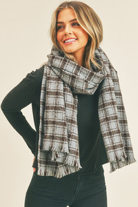 PLAID LUREX OBLING SCARF-MS0251