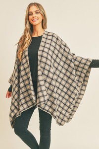 PLAID PATTERN RUANA-MS0256