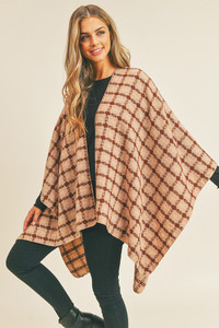 PLAID PATTERN RUANA-MS0256