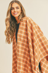PLAID PATTERN RUANA-MS0256