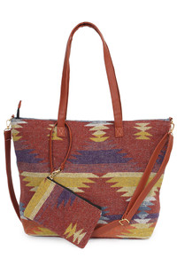 WESTERN WEEKEND TOTE BAG WITH POUCH-EBB10326