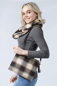 BUFFALO CHECK PATTERN CROSSBODY BAG-EBG10319L