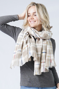 PLAID OBLONG SCARF-ESC10386