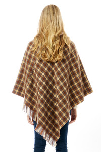 DIAMOND PATTERN KNITTED PONCHO-LOF1284